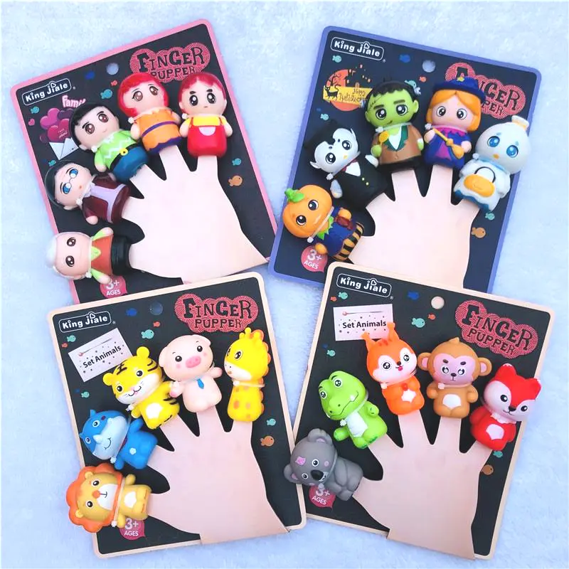 Mainan Finger Puppet Jari Tangan Boneka 5 PCS / Finger Family Bahan full Karet