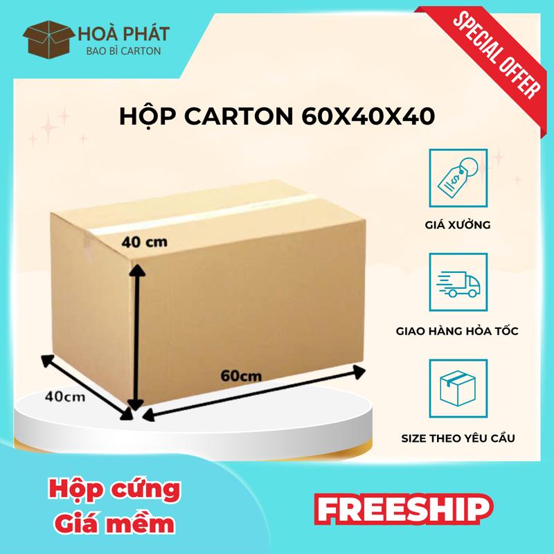 - 60x40x40 Thùng carton chuyển nhà thùng giấy đóng hàng size to giá rẻ - BAO BÌ HOÀ PHÁT