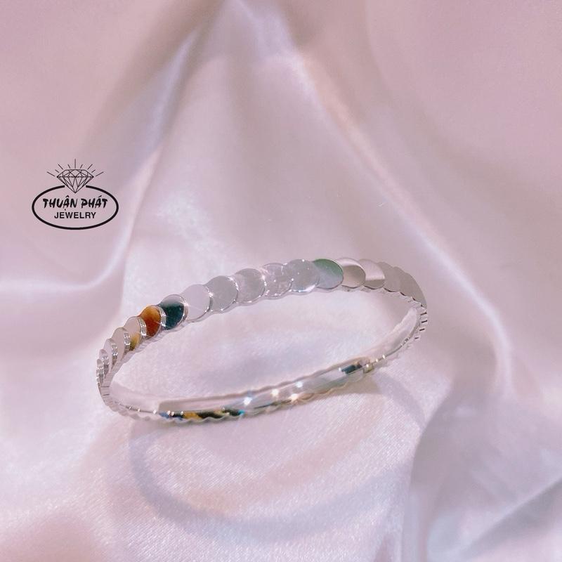 Phụ Kiện Vòng Kiềng Tay Nữ V046 Vẩy Cá Bản 6Li Ko Khoá Đeo Tay Sang Trọng Trang Sức Bạc Xi Kim - Bạc Thuận Phát