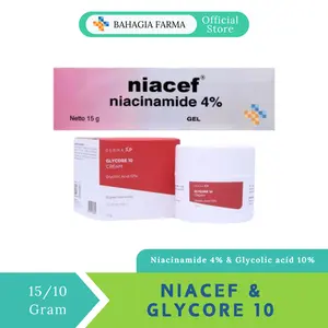 NIACEF + GLYCORE Paketan Bundlling Pencerah Wajah Hitam