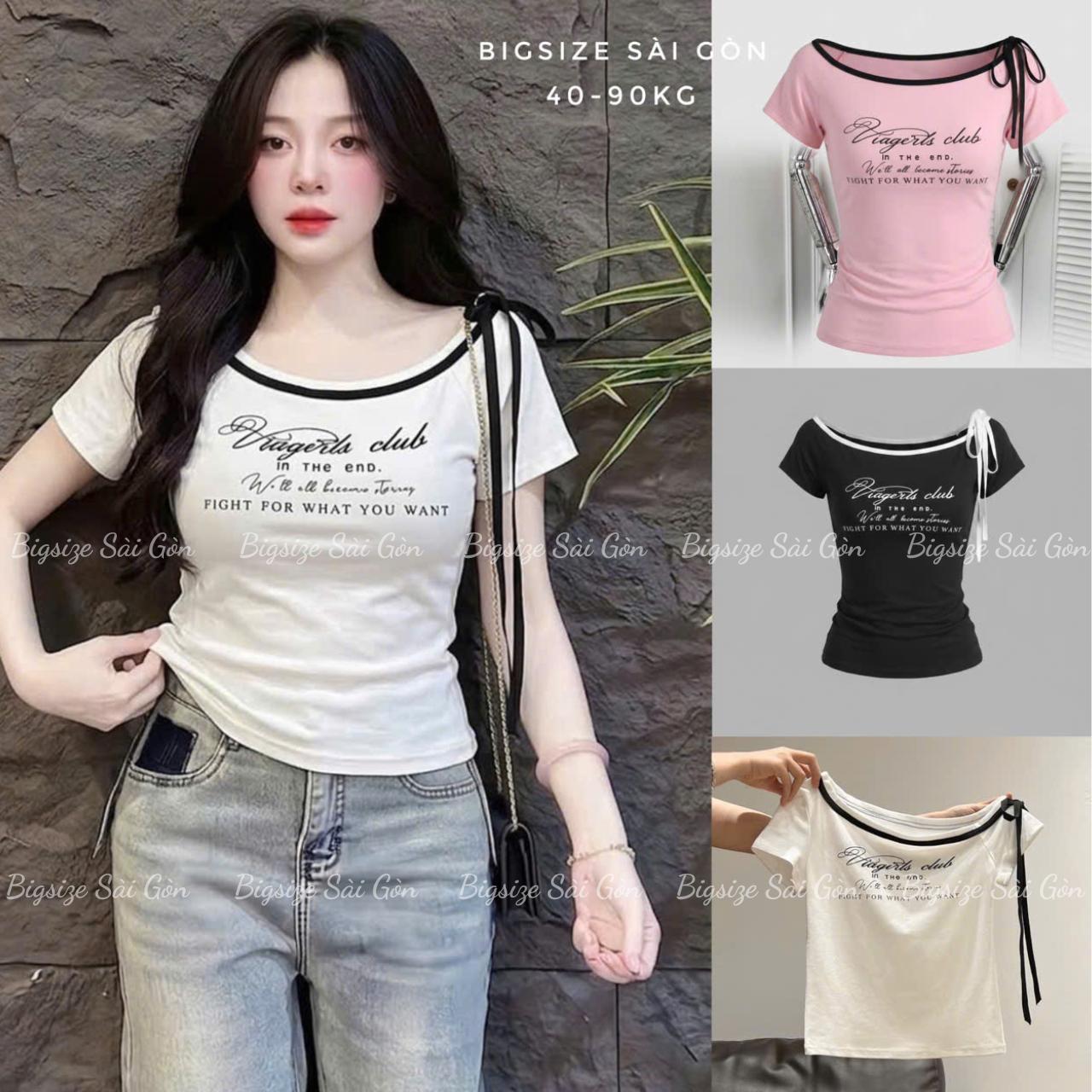 Áo Thun Nữ Trễ Vai Phối Viền Tôn Dáng (Chất Borit Cotton Cao Cấp) Trẻ Trung Cho Nữ 45–90kg Xinh Shop - B.1769
