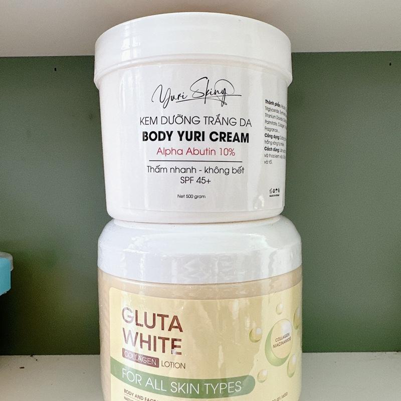 COMBO S4 (  KEM BODY MILK 500Gram và Kem Ủ Trắn GLU 600gram )