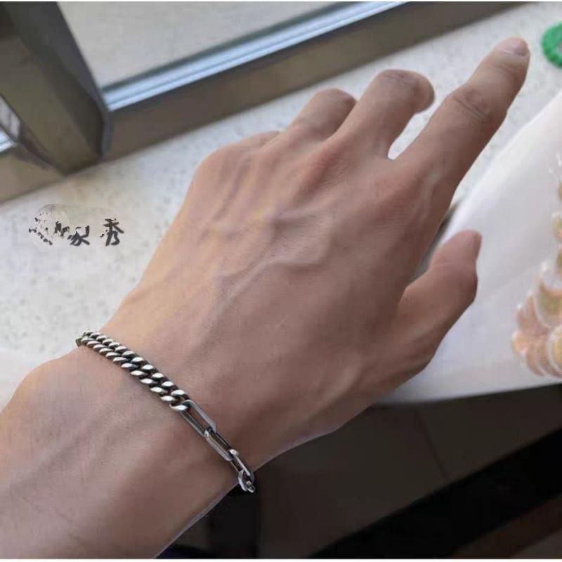 GELANG RANTAI TITANIUM PRIA WANITA DOUBLE CHAIN ANTI KARAT 2
