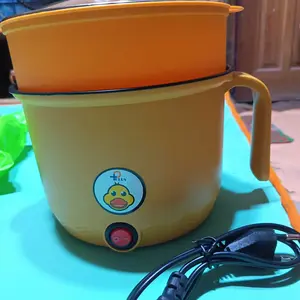 Kompor Elektrik Multifungsi Bebek Kuning Kecil /panci Elektrik Multifungsi Anti lengket/panci multifungsi/panci anti lengket cocok untuk sewa asrama mudah dibawa hitam panci