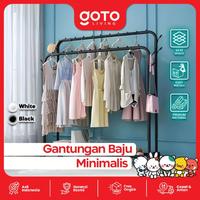 Gambar (Crazy Deal) [COD] Goto Spiko Rak Besi Gantungan Stand Hanger Baju Pakaian - Hitam SINGLE dari Goto Living Kota Tangerang 2 Tokopedia