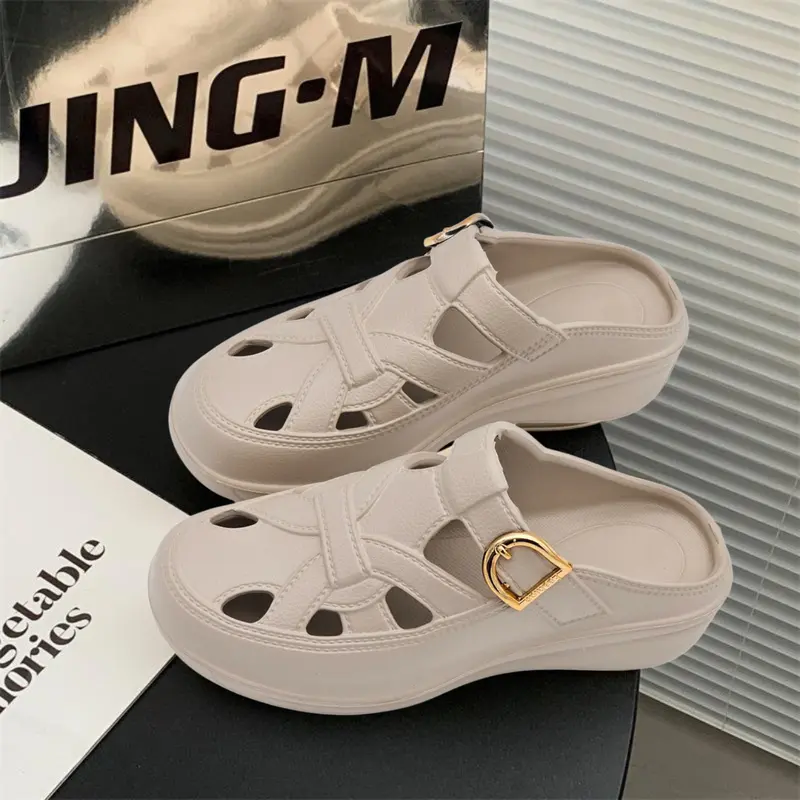 Sandal Wanita Sendal Selop Wanita Tebal Fashion Model kekinian Antislip Empuk dan Ringan Karet Shoes 7
