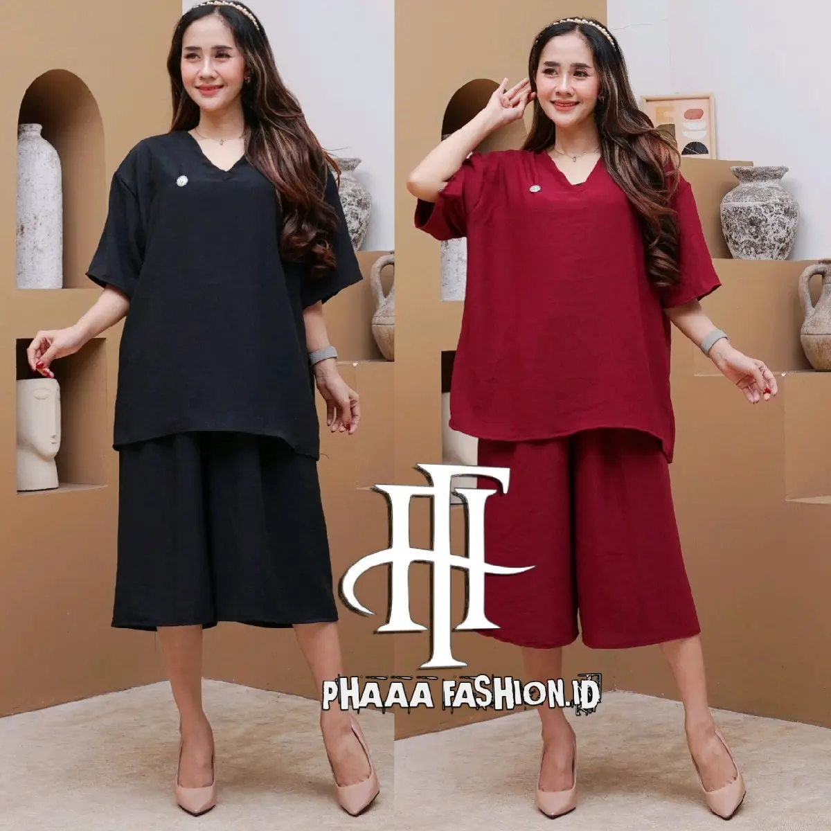 Paket Hemat 90Ribuan Dapat 2 Setelan Polos 7/8 Wanita Dewasa