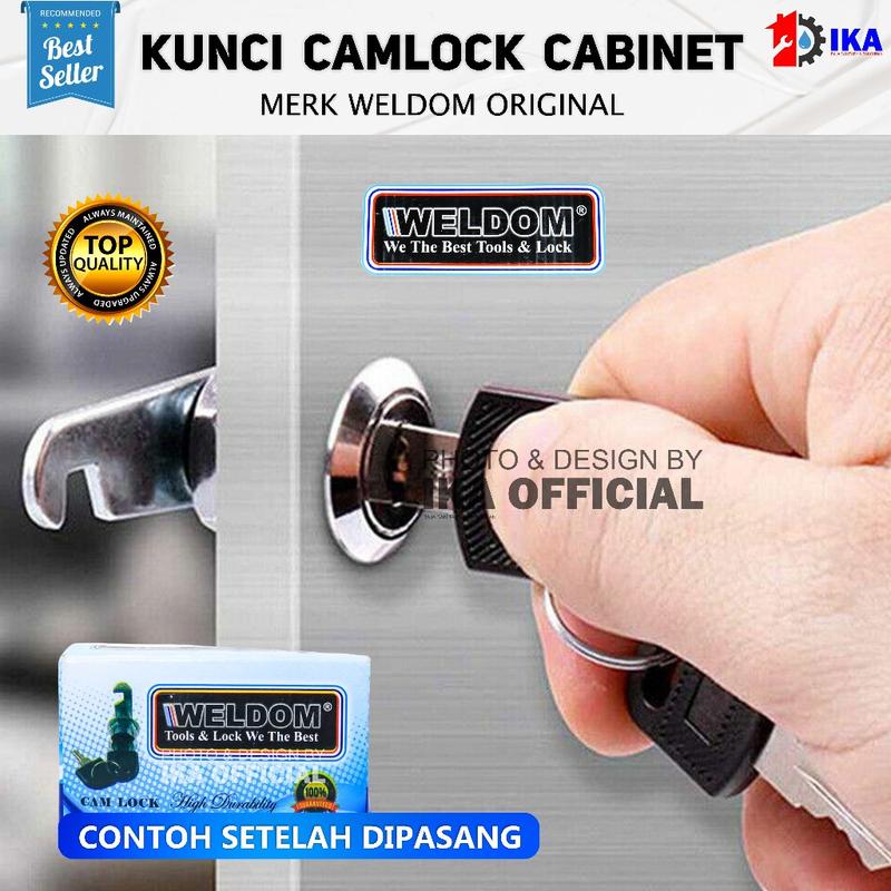 Kunci Camlock Lemari Loker Laci Box Kotak Panel 20mm / Kunci Camlock Kunci Loker Kunci Kait /HL-103-20 mm CamLock - Kunci Locker - Kunci Lemari Weldom kuat awet tinggal pasang 4