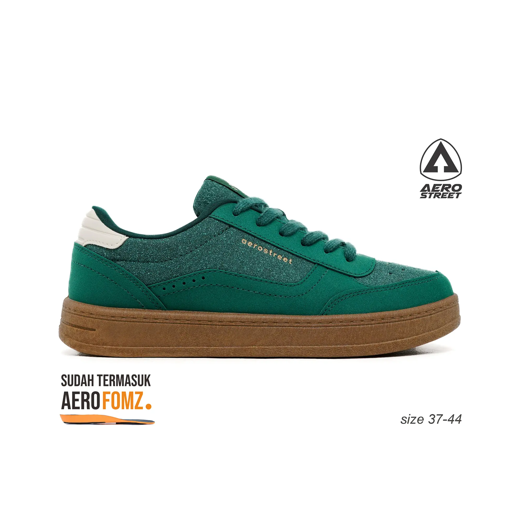 Aerostreet 37-44 Austin Coklat Gum Hijau Tua Hijau Tua - Sepatu Sneakers Casual