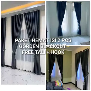 PAKET HEMAT ISI 2 Lembar gorden +Tali + Hook.