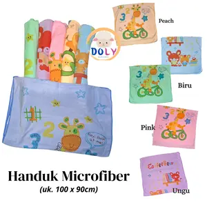 Handuk bayi motif 50 x 100 cm bahan microfiber