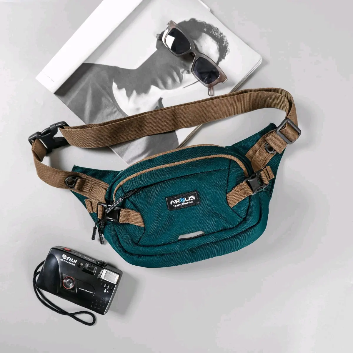 Arous Waistbag SUPLE Pria Tas Pinggang  Selempang