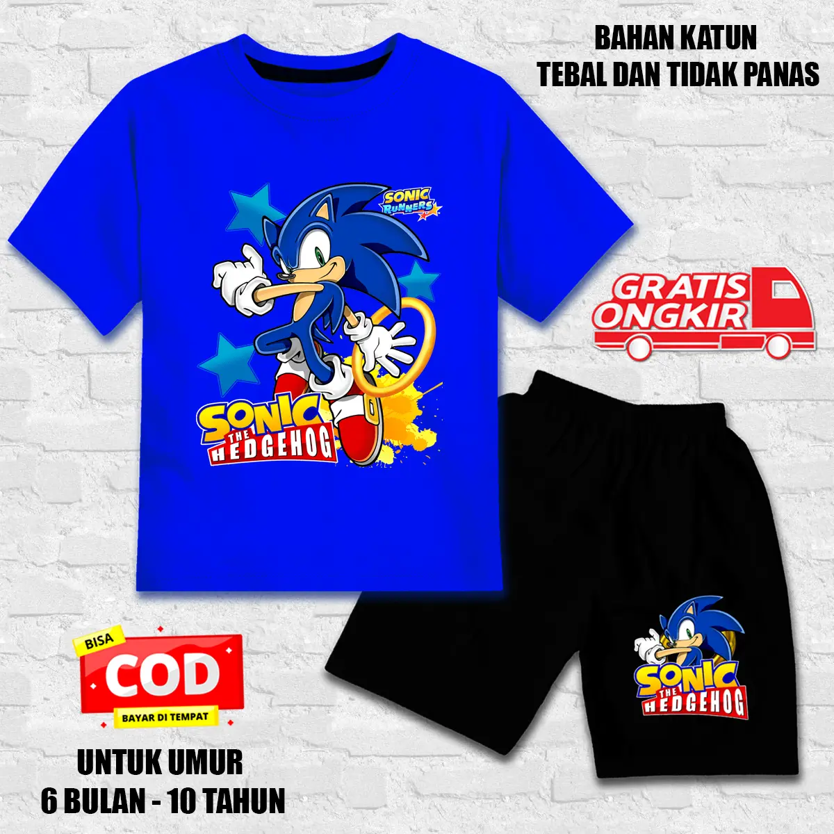 setelan anak laki laki / setelan anak perempuan / set baju kaos pendek anak 47
