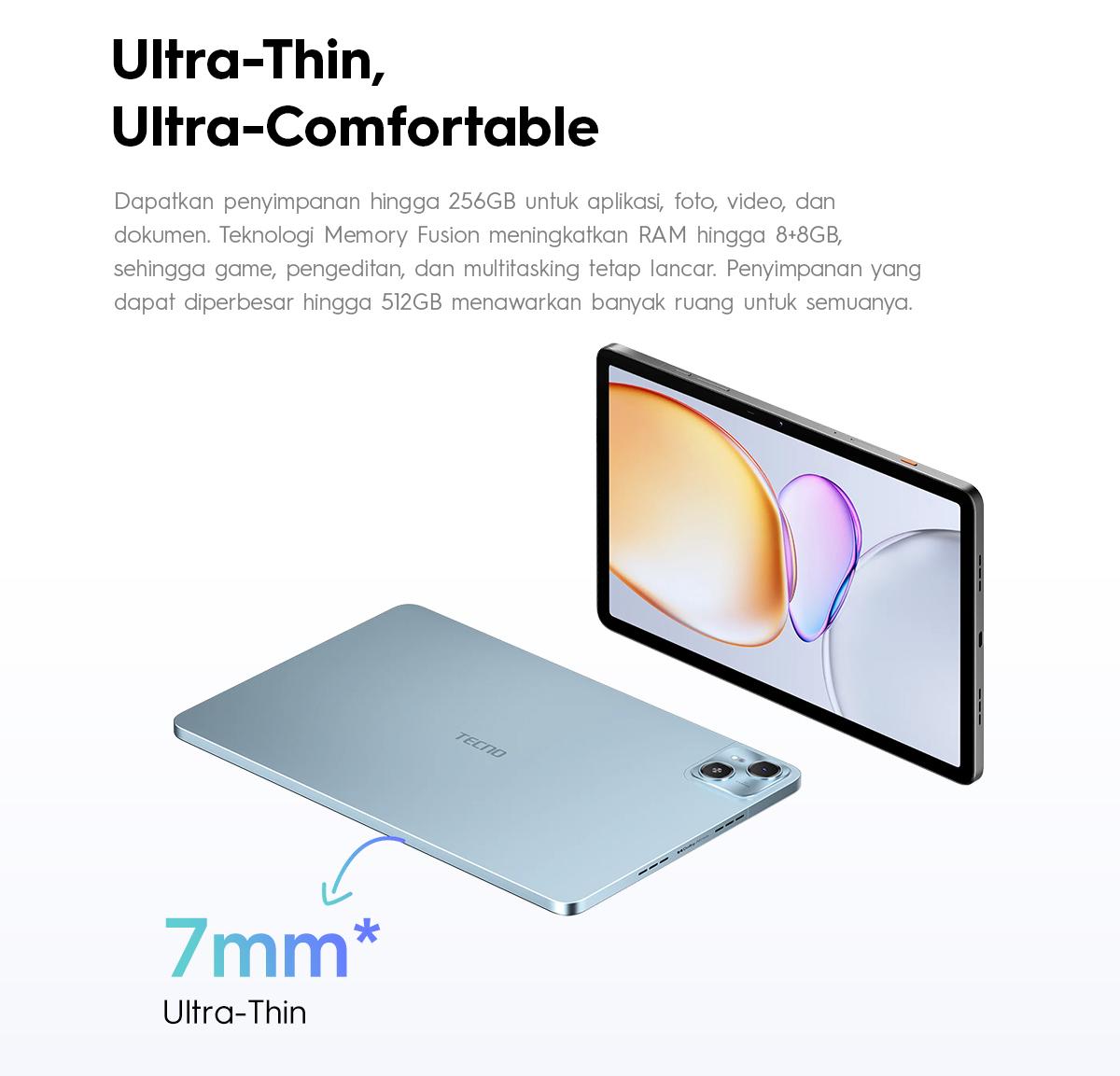 [Muchazir] TECNO MEGAPAD SE 4+4GB*128GB, Qualcomm Snapdragon 685, 8000mAh, 11inch Eye Care FHD+, Hybrid Sim-Card,  TECNO AI, 4 speaker Dolby Atmos -megapadse