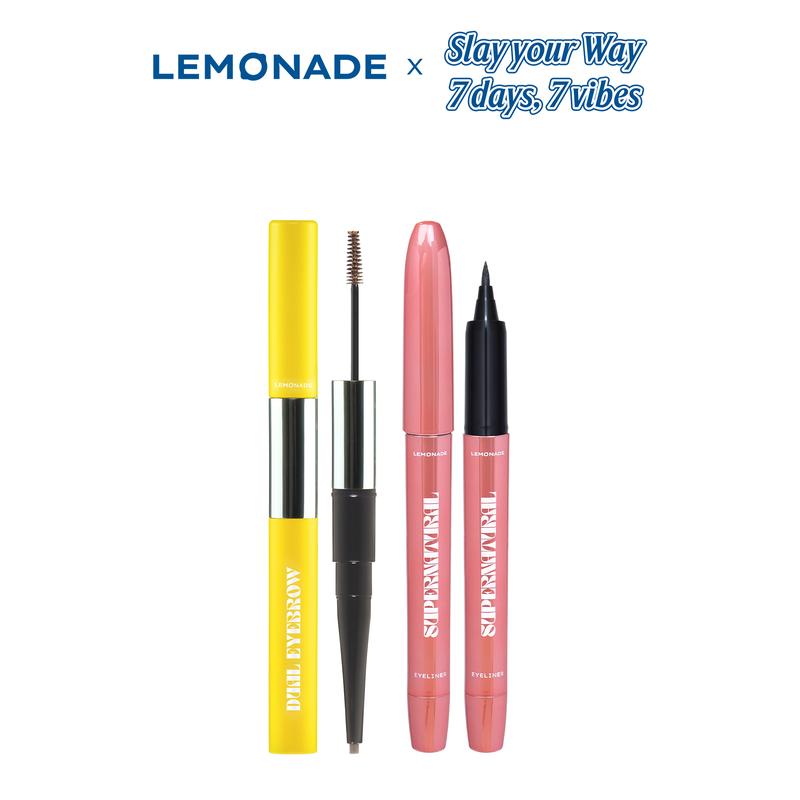 Combo 01 Chì kẻ mày 2 đầu Lemonade Dual Eyebrow 2.75g và 01 Bút kẻ mắt SuperNatural eyeliner 1g