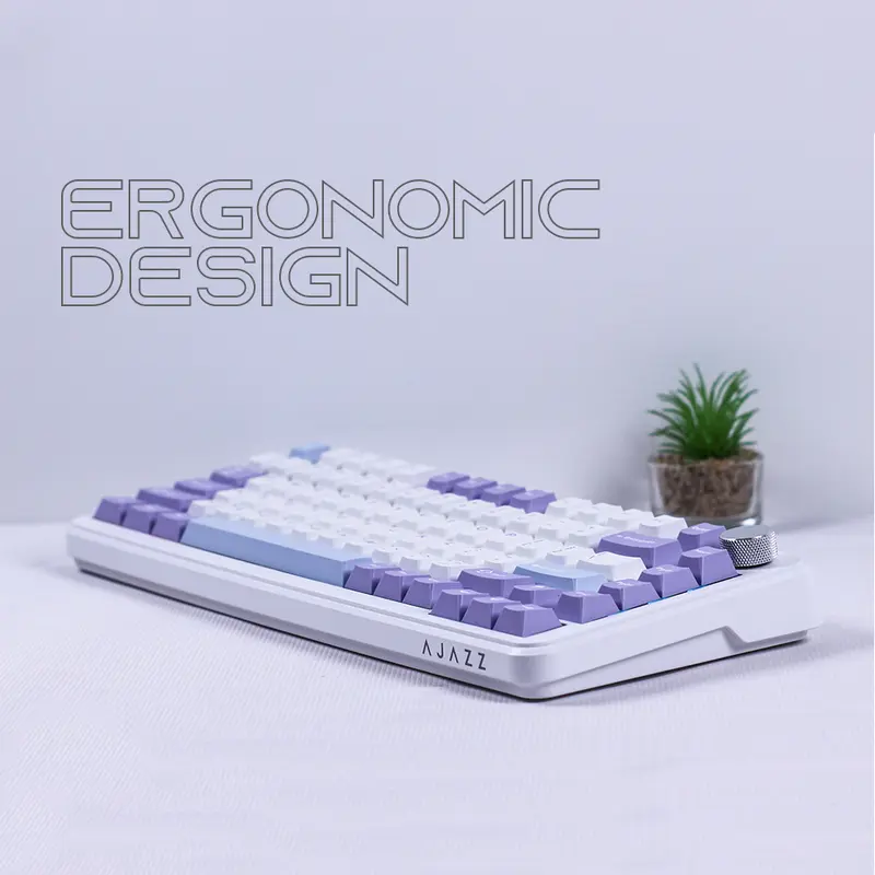 Ajazz AK820 MAX 75% Mechanical Keyboard 3-Mode RGB with 0.85 TFT Color Screen and Volume Knob Gasket Mount Hotswappable for all keys 3