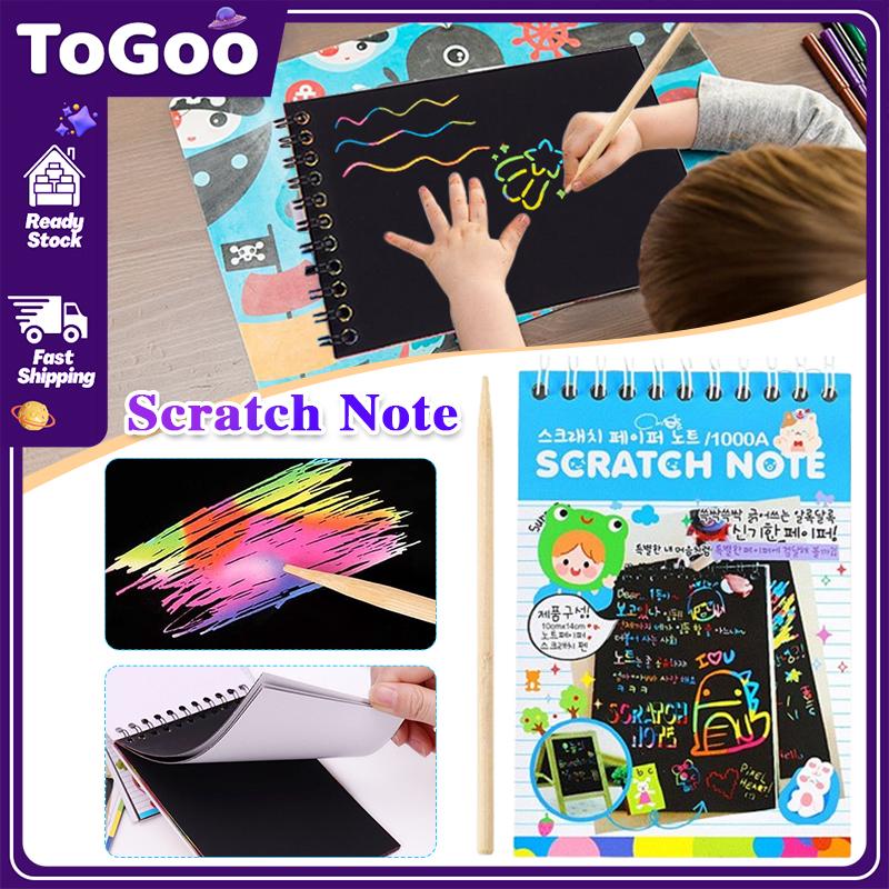 Scratch Set Notebook Scratch Note,Drawing Notebook Set Rainbow Scratch Paper Note - TikTok ...