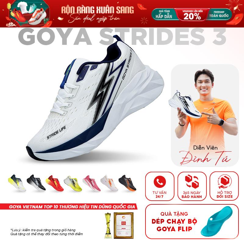 Giày Thể Thao Chạy Bộ Goya Strides 3 Năm 2025 - Công Nghệ X2 Strides Max Giúp Đệm Êm Thoáng Khí Bứt Phá Trên Mọi Khung Đường Hoàn Hảo Cho Nam Nữ Đi Bộ Sneaker Tập Chạy Bộ Tập Thể Dục