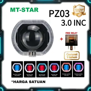 COD   MT-STAR Projie Biled Matrix X1 3Inch PZ03 New Product High Low Putih Body Black Include Kipas Dan Relay Asli Hitam