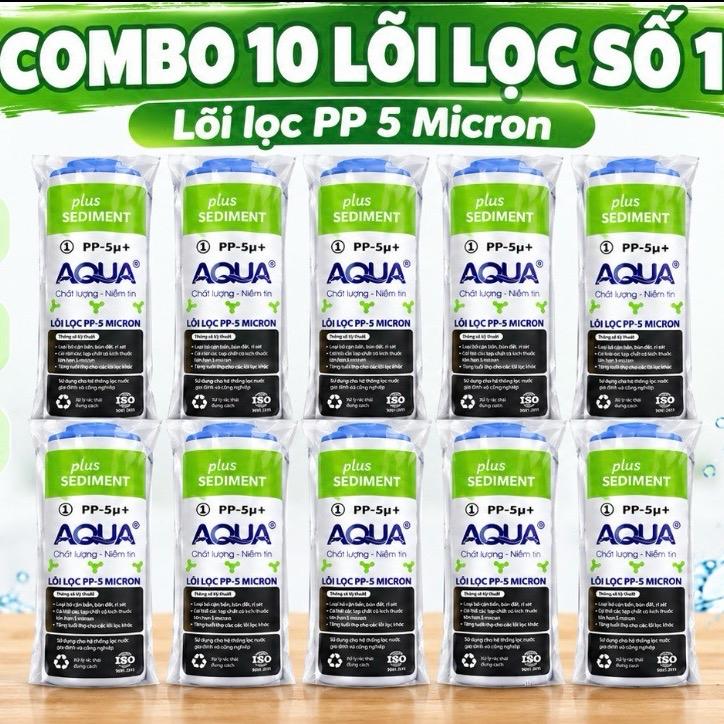 Combo 10 Lõi Lọc AQUA SỐ 1 PP-5u+ Lõi Lọc PP 5 Micron Chất Lượng Cao