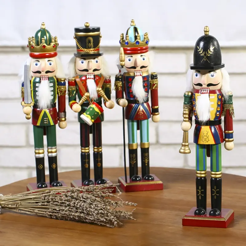 Nutcracker Puppet Classic Elements Home Office Decoration Quality Wood Christmas Ornament