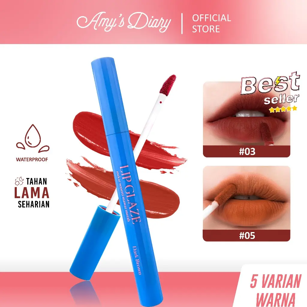 AMY'S DIARY Lipcream Lip Glaze Velvet Smooth Matte Waterproof 5 Warna