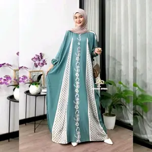 Kaftan Rayon Premium Gamis Wanita Premium Bahan Adem Tebal Dress Wanita Muslim Motif Nyaman Panjang