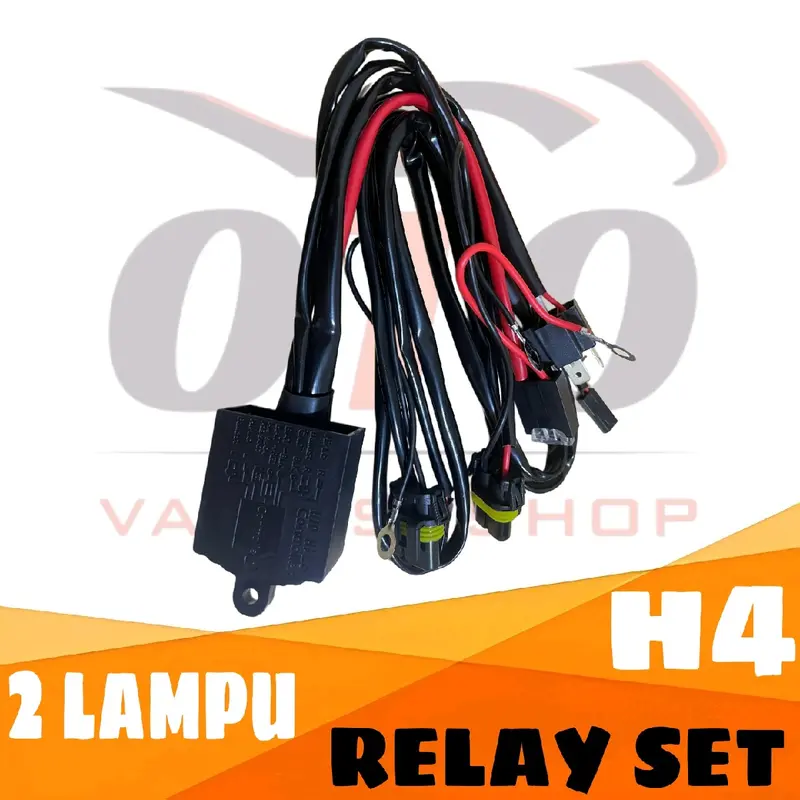 KABEL RELAY SET LAMPU MOTOR MOBIL LED & HID H4 HI LOW 6