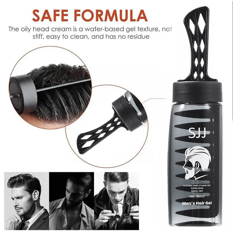 Hair Styling gel hair spray Gel Rambut Sisir minyak rambut pria 180ml Penata Tahan Lama Tidak Lengket Kering Berminyak Ketombe Perawatan Pomade Mousse volumizing  hair hair  wax 6