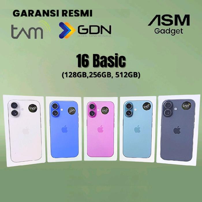 Promo (ASM x Robi) Apple iPhone 16 128GB 256GB Basic New Garansi Resmi ...