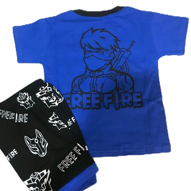 SETELAN KAOS ANAK KATUN COWOK TANGAN PENDEK CELANA PENDEK (WARNA RANDOM) Fashion 1