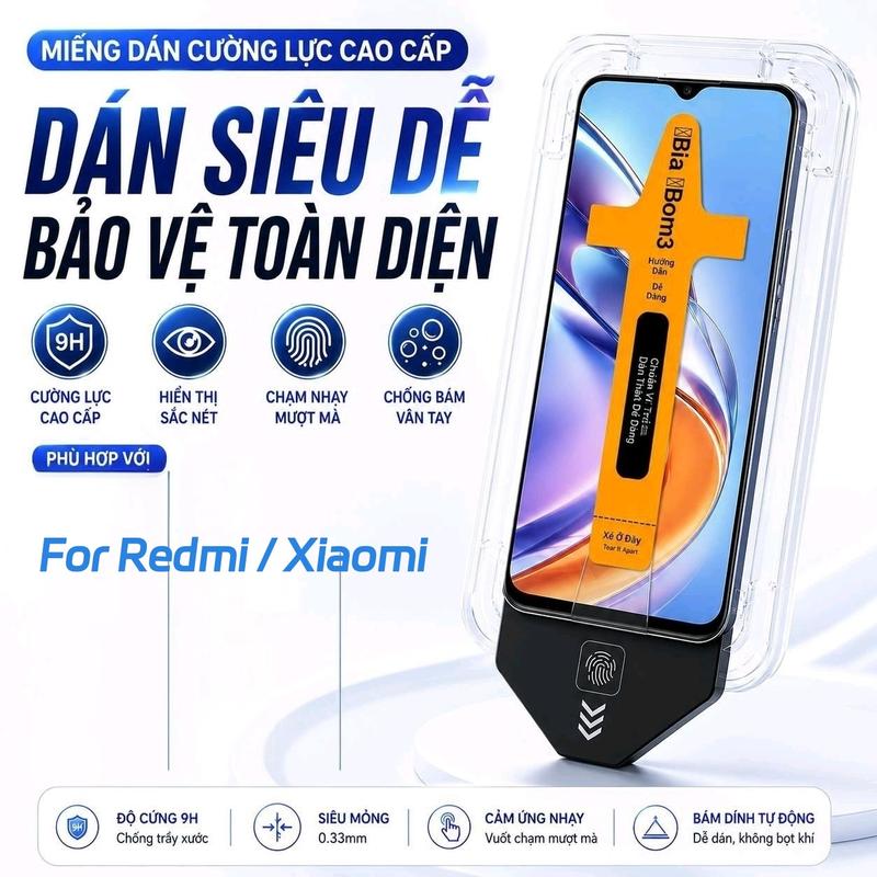 For Redmi, Xiaomi A1, A2, Note7/8/9/10/11/12/13/14/15 Pro.Miếng dán màn hình cường lực độ phân giải cao dành cho dòng
