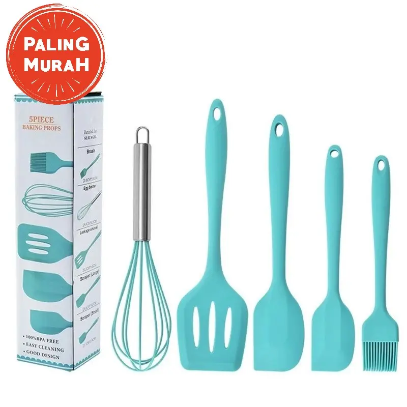 CHOCOBERRY7 Spatula Set Alat Masak 5 In 1 Sutil Scrap Kocokan Silicone/Silikon Termurah Berkualitas 2