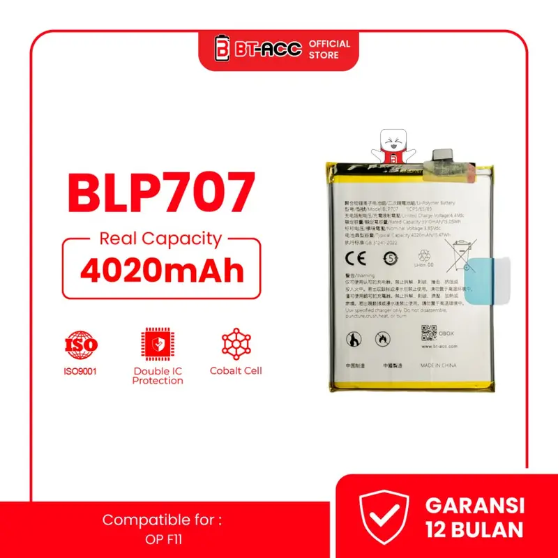 BT-ACC BLP707 Battery Baterai Compatible For Oppo F11