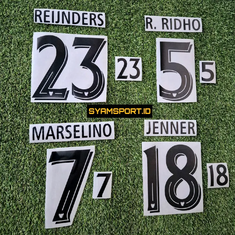 Nameset Timnas Indonesia 2025 Bebas Custom Ada Logo GARUDA | Nama dan Nomor punggung Jersey Timnas Bahan PU Mengkilap dan Kuat 4
