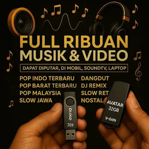 Flashdisk 32GB Full Musik & Video – Bisa Diputar di Mobil, TV, Laptop