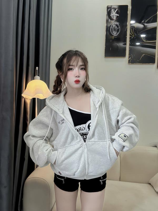 Áo Khoác Nỉ Form Rộng - Áo Nỉ Ngoại Giày Giặn Nón To Thêu Chữ Size M L Dưới MyhanStore93. | BigBuy360 - bigbuy360.vn