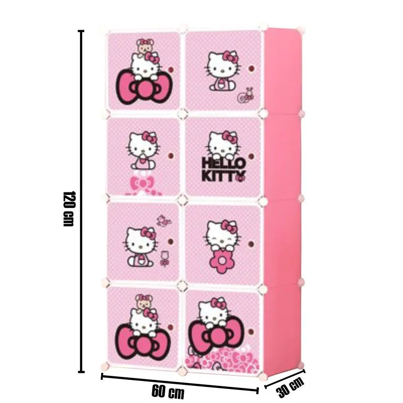 Mymy.Surabaya { COD } Lemari Baju Plastik PVC 8 Pintu Minimalis Motif Kartun | Lemari Baju Anak Portable Serbaguna 6