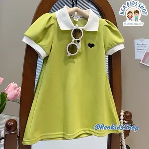 ReaKids.Dress Cute Anak Perempuan Korean Style Untuk Usia 1-5 Tahun Cewek Gaun Fashion Lengan anak-anak