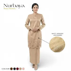 Set Kurung Melayu Nurbayya One Set Rok Malay Laser Cut Motif Kembang