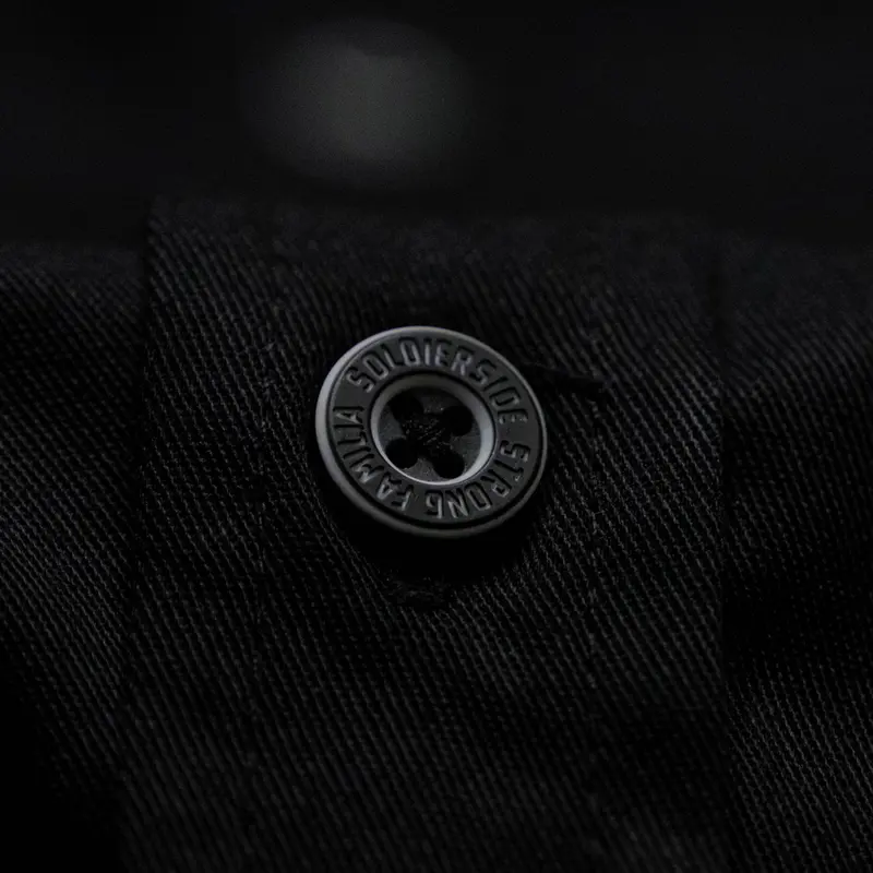 Soldierside Familia Workshirt "TheCREW" Hitam Bordir Putih-Hitam WS197 Kancing Simple kemeja pria  skena 8