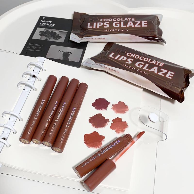Product Introduction of 【TOP】Chocolate five lipstick set matte finish non-fading lipstick female student 6