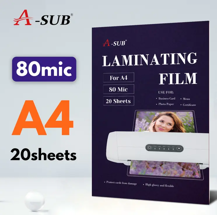 A4 LAMINATOR FILM 20pcs Laminate Film 80Micron (220mm X 308mm )