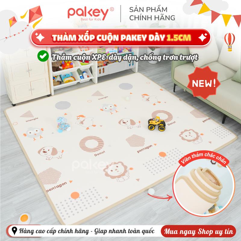 NEW 2025 Thảm Xốp Cuộn Pakey Dày 1.5CM Thảm Nằm Chơi Êm Ái Chống Thấm Chống Trơn Trượt An Toàn Cho Bé