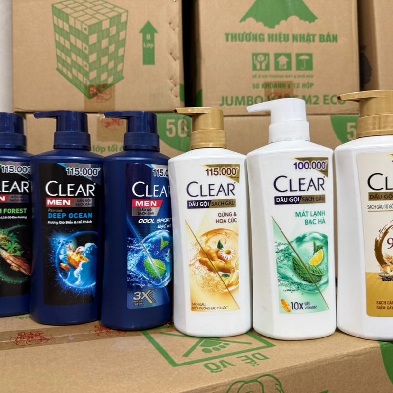 350g - Dầu Gội Clear Clear Men Bạc Hà Thảo Dược Sạch Gàu Nuôi Dưỡng Da Đầu