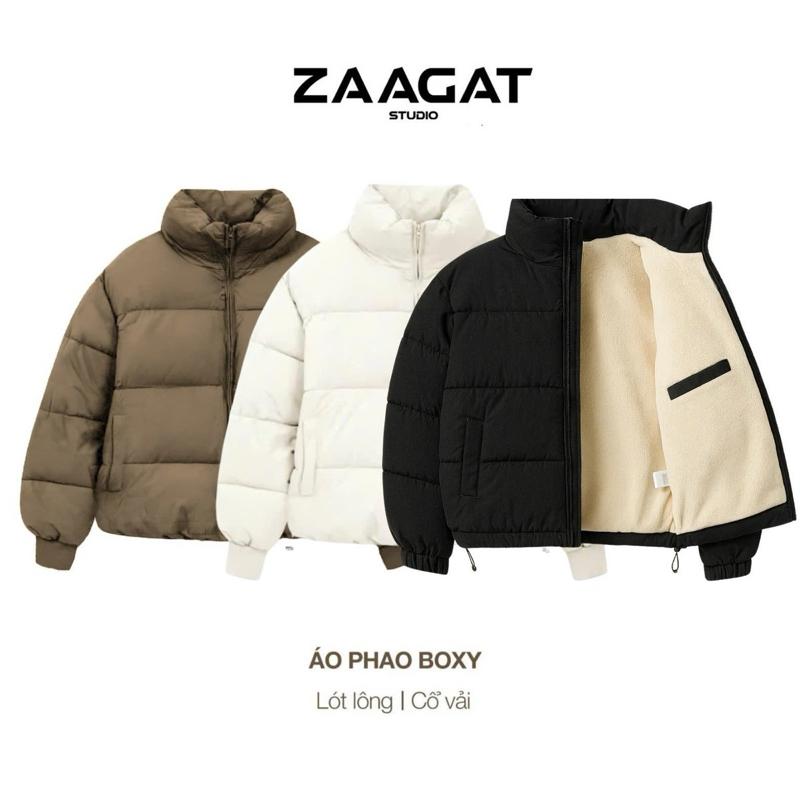   FORM BOXY LÓT LÔNG Áo phao lót lông cừu cao cấp ZAAGAT form boxy chống rét đại hàn-ÁO PHAO LÓT LÔNG CỪU FORM BOXY khoác nam 