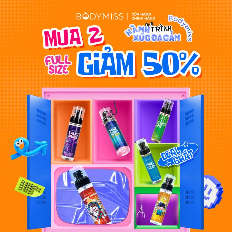MUA 2 GIẢM 50% Bodymist Cho Nam Nữ Chính Hãng Unisex 6 Mùi Hương Nước Hoa Body Mist Cho Body Lưu Hương Lâu Chai Lớn & Nhỏ - BODYMISS Perfume Cosmetic Xịt Thơm s