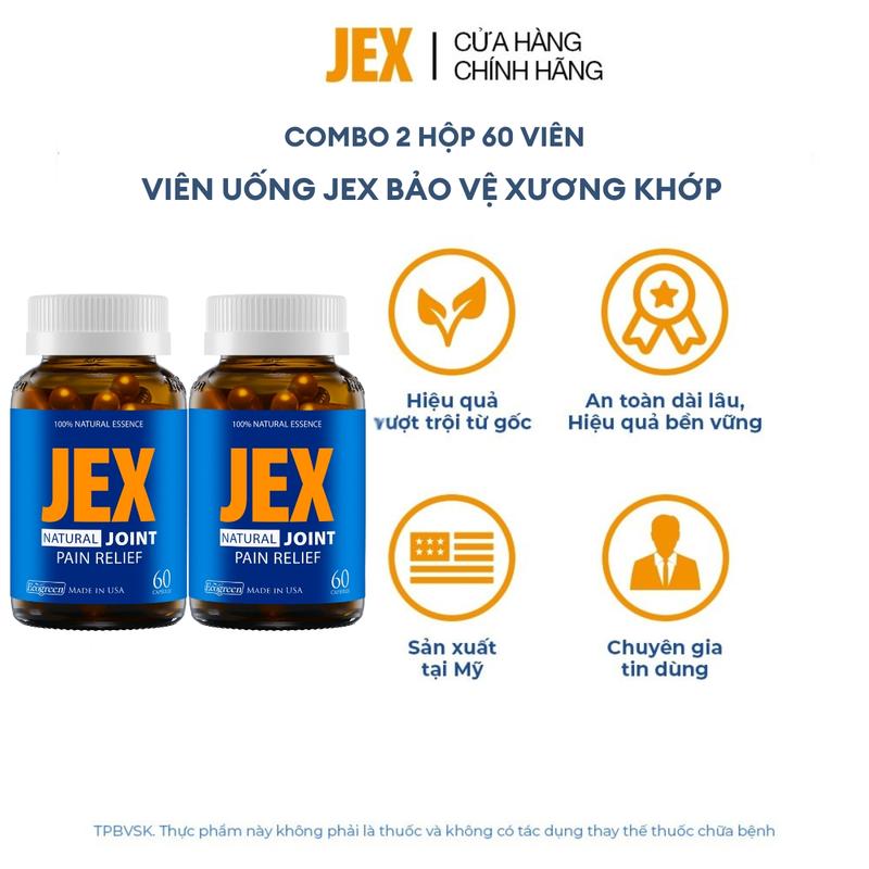 [Tặng Hộp 15v] Combo 2 Hộp 60 Viên - Viên Uống Giảm Đau Xương Khớp JEX Ecogreen Tái Tạo Sụn Khớp