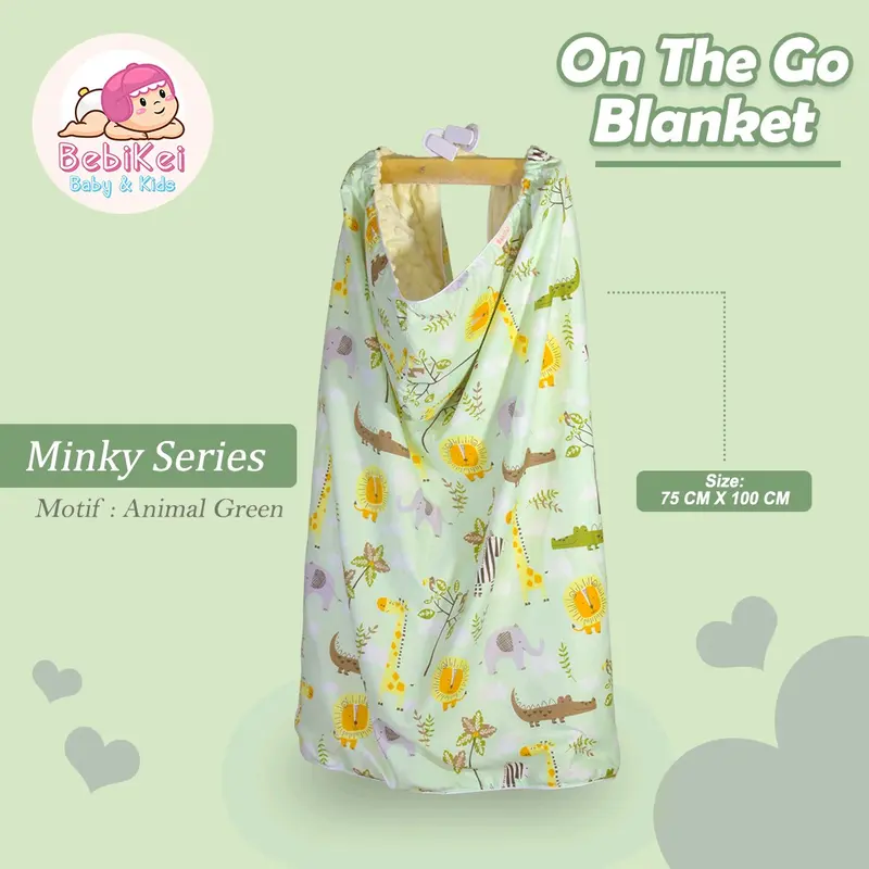 On The Go Blanket Minky Series BebiKei Hoodie Blanket | Selimut Bayi | selimut OTG 7