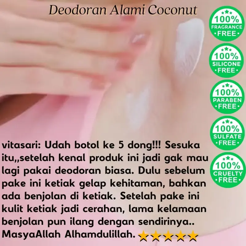 Deodoran Alami - Coconut Deodorant - Deo Natural - Membantu Mengurangi Bau Badan 2